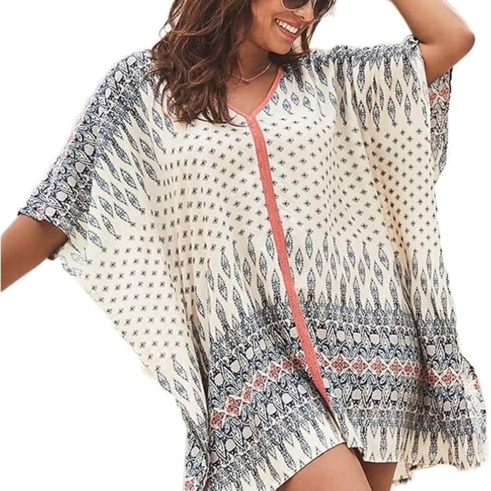 Swimsuits For All Geometric Print Coverup